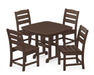 POLYWOOD Lakeside 5-Piece Side Chair Dining Set in Mahogany