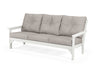 POLYWOOD Vineyard Deep Seating Sofa in Vintage White with Natural Linen fabric