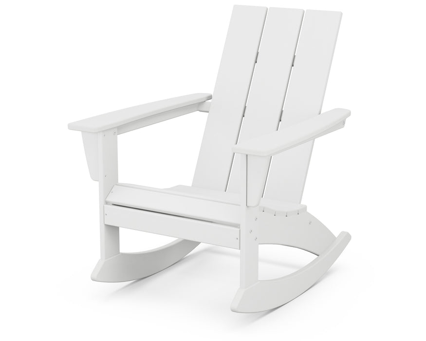POLYWOOD® Modern Adirondack Rocking Chair in White
