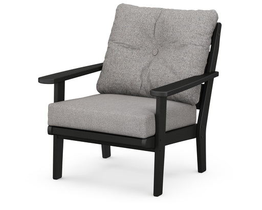 POLYWOOD Lakeside Deep Seating Chair in Black with Grey Mist fabric