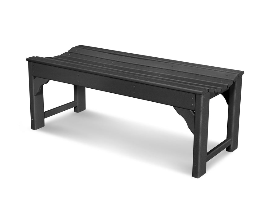 POLYWOOD Traditional Garden 48" Backless Bench in Black