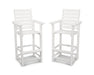 POLYWOOD Captain Bar Chair Duo in White