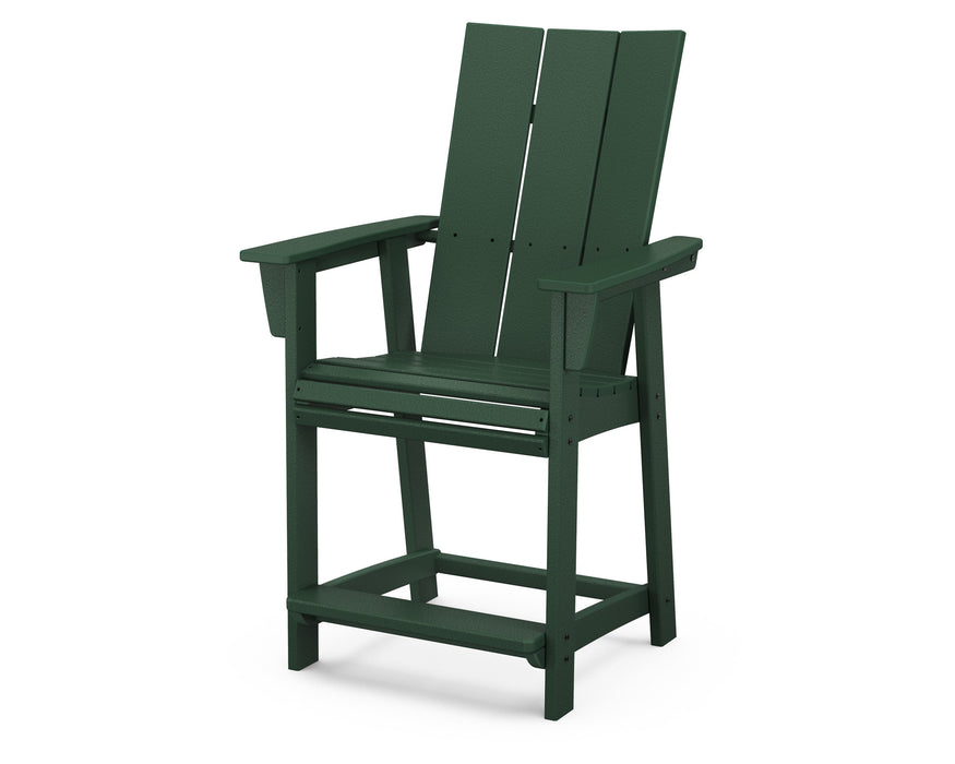 POLYWOOD® Modern Curveback Adirondack Counter Chair in Green