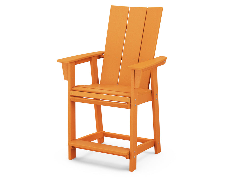 POLYWOOD® Modern Curveback Adirondack Counter Chair in Tangerine