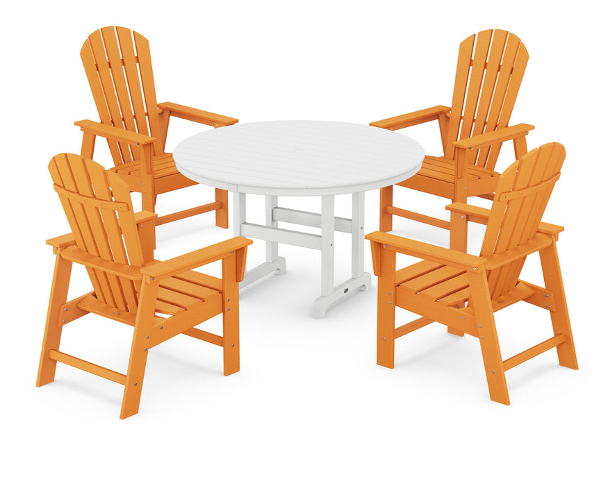 POLYWOOD South Beach 5-Piece Dining Set in Tangerine / White