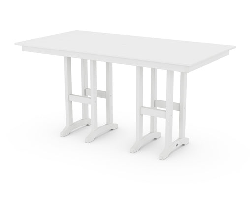 POLYWOOD Farmhouse 37" x 72" Counter Table in White