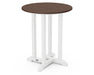 POLYWOOD® Contempo 24" Round Dining Table in White / Mahogany