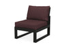 POLYWOOD Edge Modular Armless Chair in Vintage Sahara with Ash Charcoal fabric