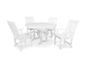 POLYWOOD Vineyard 5-Piece Nautical Trestle Dining Set in White