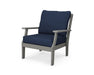 POLYWOOD Braxton Deep Seating Chair in Vintage White with Ash Charcoal fabric