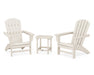 POLYWOOD Nautical 3-Piece Adirondack Set with South Beach 18" Side Table in Sand