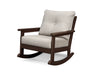 POLYWOOD Vineyard Deep Seating Rocking Chair in Mahogany with Sesame fabric