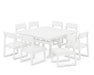 POLYWOOD EDGE 9-Piece Farmhouse Trestle Dining Set in White