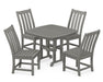 POLYWOOD Vineyard 5-Piece Side Chair Dining Set in Slate Grey