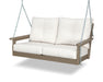 POLYWOOD Vineyard Deep Seating Swing in Mahogany with Spiced Burlap fabric