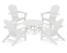 POLYWOOD South Beach 5-Piece Conversation Group in White