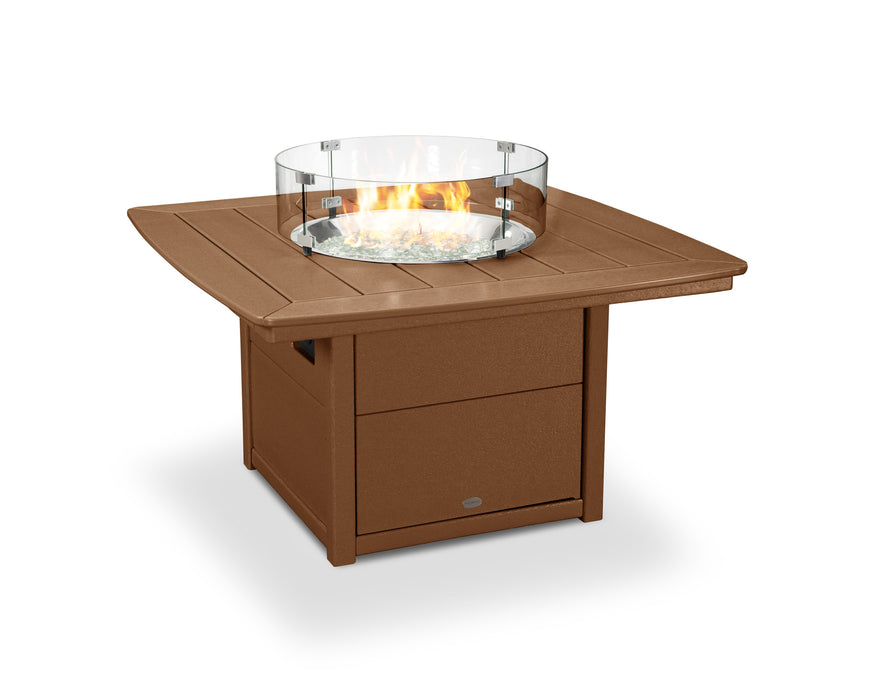 POLYWOOD Nautical 42" Fire Pit Table in Teak