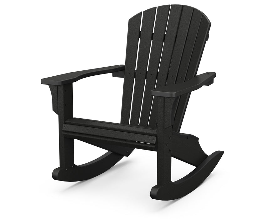 POLYWOOD Seashell Rocking Chair in Black