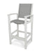POLYWOOD Coastal Bar Chair in White with Metallic fabric