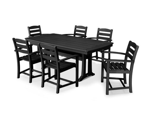 POLYWOOD 7 Piece La Casa Arm Chair Dining Set in Black