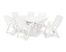 POLYWOOD 7 Piece Nautical Dining Set in White