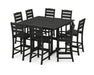 POLYWOOD Lakeside 9-Piece Bar Side Chair Set in Black