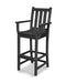 POLYWOOD Traditional Garden Bar Arm Chair in Black