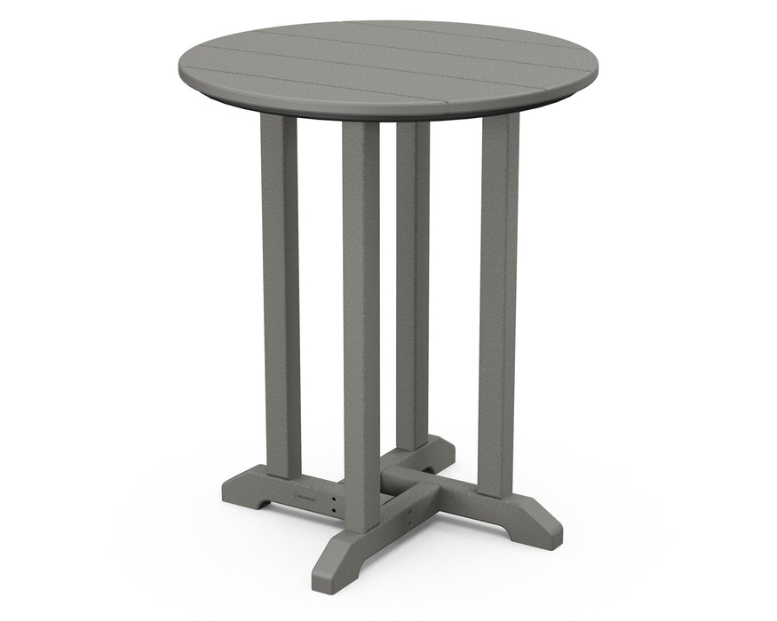 POLYWOOD Traditional 24" Round Dining Table in Slate Grey