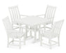 POLYWOOD Vineyard 5-Piece Farmhouse Trestle Arm Chair Dining Set in Vintage White