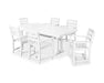 POLYWOOD 7 Piece La Casa Arm Chair Dining Set in White