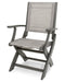 POLYWOOD Coastal Folding Chair in Slate Grey with Metallic fabric