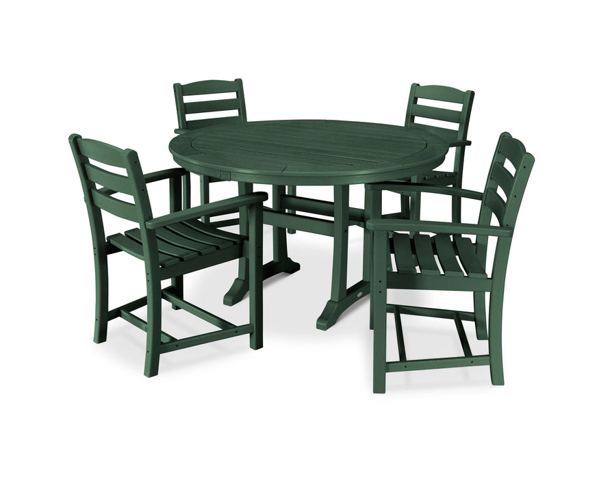 POLYWOOD 5 Piece La Casa Arm Chair Dining Set in Green