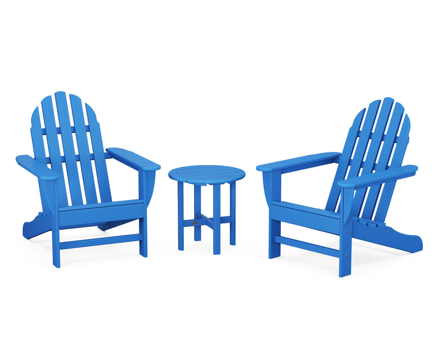 POLYWOOD Classic Adirondack 3-Piece Set in Pacific Blue