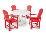 POLYWOOD Palm Coast 5-Piece Dining Set in Sunset Red / White