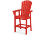 POLYWOOD® Nautical Curveback Adirondack Bar Chair in Sunset Red