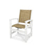 POLYWOOD Coastal Dining Chair in Vintage White with Parchment fabric
