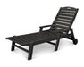 POLYWOOD Nautical Chaise with Arms & Wheels in Black