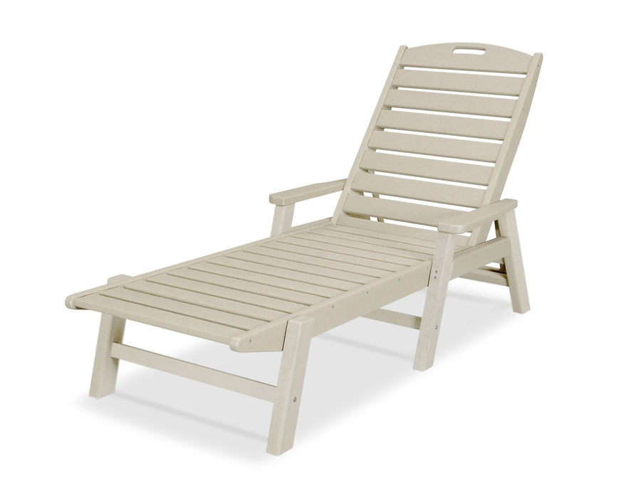 POLYWOOD Nautical Chaise with Arms in Sand
