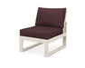 POLYWOOD Edge Modular Armless Chair in Vintage White with Ash Charcoal fabric