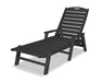 POLYWOOD Nautical Chaise with Arms in Black