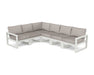 POLYWOOD EDGE 6-Piece Modular Deep Seating Set in Vintage White with Weathered Tweed fabric