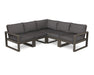 POLYWOOD EDGE 5-Piece Modular Deep Seating Set in Vintage Coffee with Ash Charcoal fabric