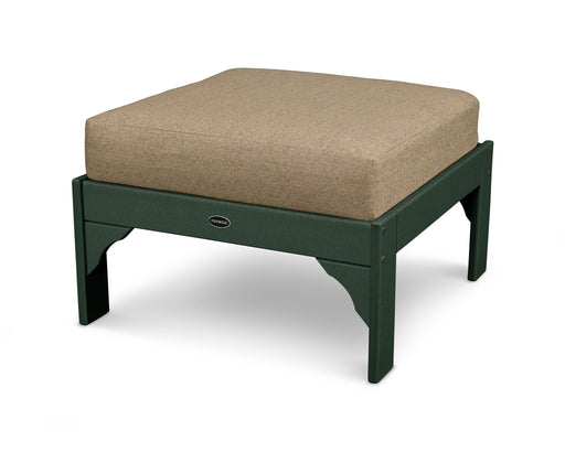 POLYWOOD Vineyard Deep Seating Ottoman in Green with Sesame fabric