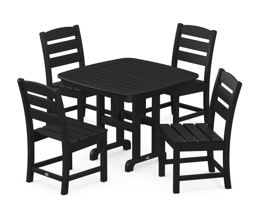 POLYWOOD Lakeside 5-Piece Side Chair Dining Set in Black