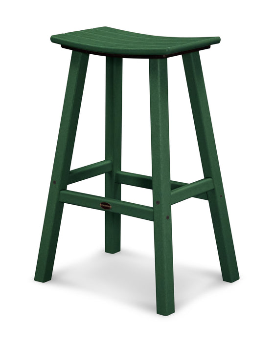 POLYWOOD Traditional 30" Saddle Bar Stool in Green