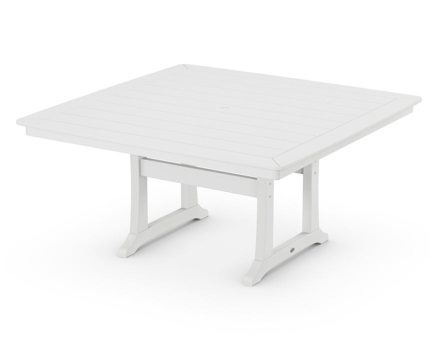 POLYWOOD Nautical Trestle 59" Dining Table in White