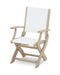 POLYWOOD Coastal Folding Chair in Sand with White fabric