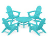 POLYWOOD Vineyard 5-Piece Adirondack Chair Conversation Set in Aruba