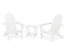 POLYWOOD Vineyard 3-Piece Adirondack Set with South Beach 18" Side Table in Black