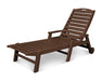POLYWOOD Nautical Chaise with Arms & Wheels in Mahogany